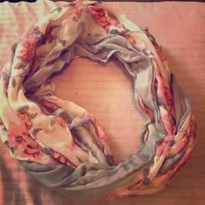 Grey floral scarf